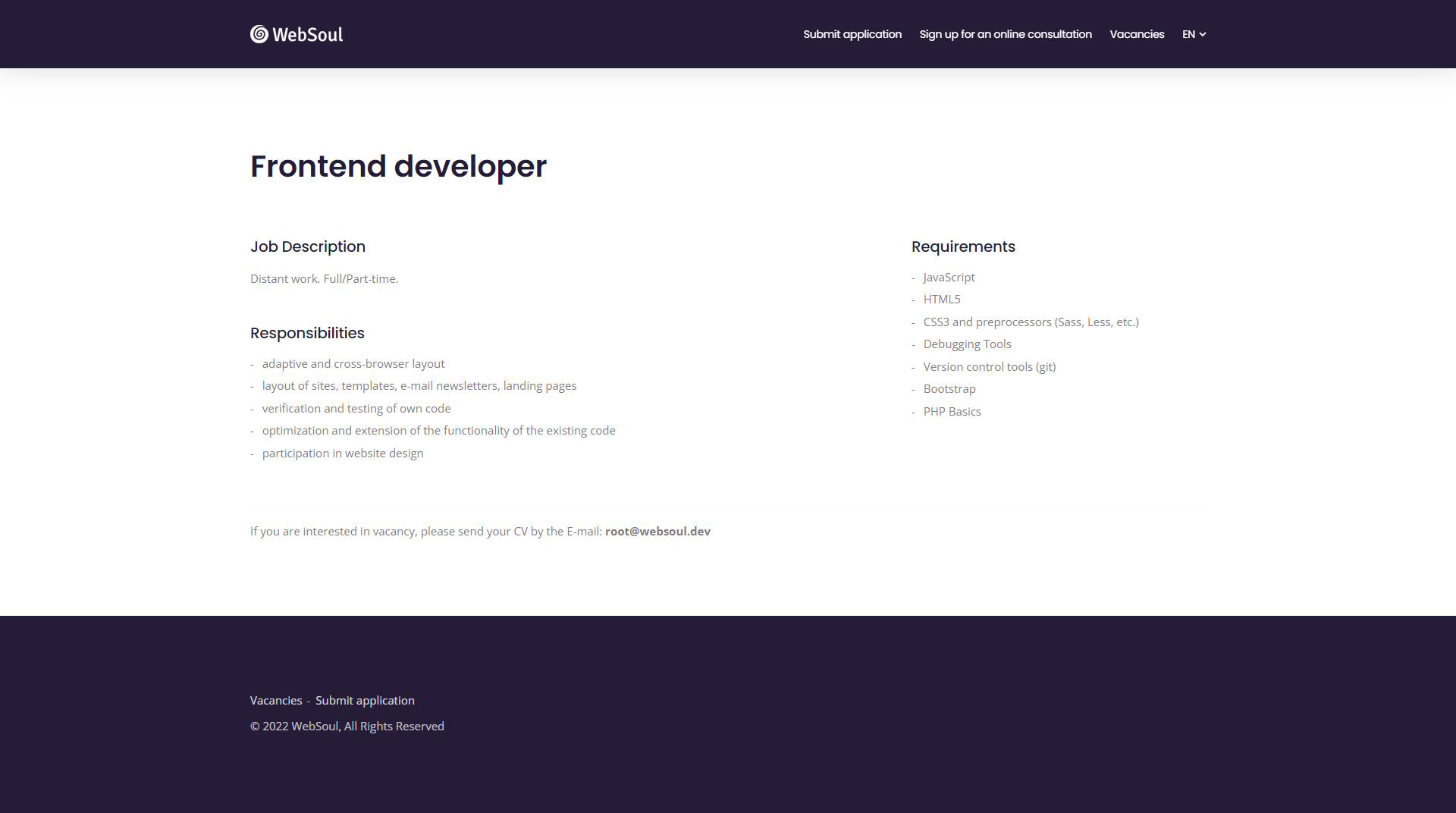 WebSoul: Development website